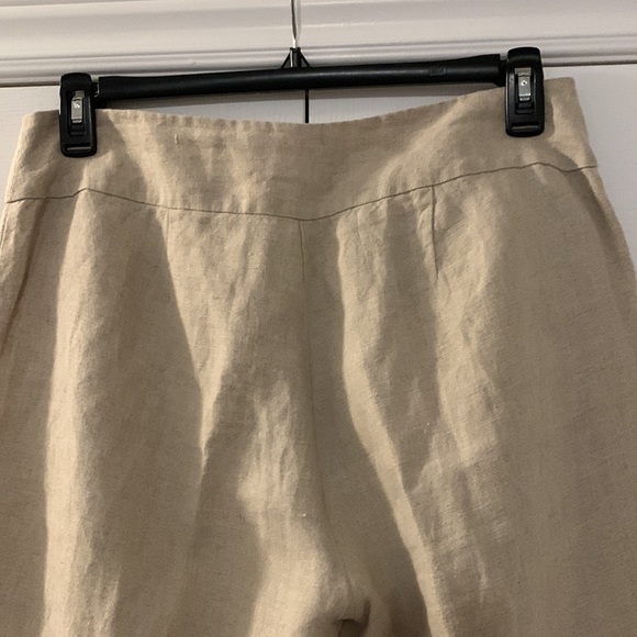EUC Eileen Fisher tan coloured linen capri’s - Picture 4 of 6